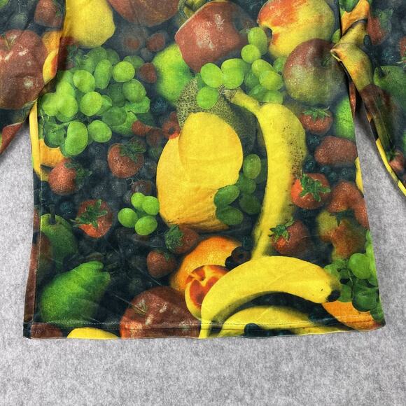 Vintage Db Sport Velvet Top Womens Small Fruit Print Bold Artsy Vibrant USA Made - Picture 3 of 12
